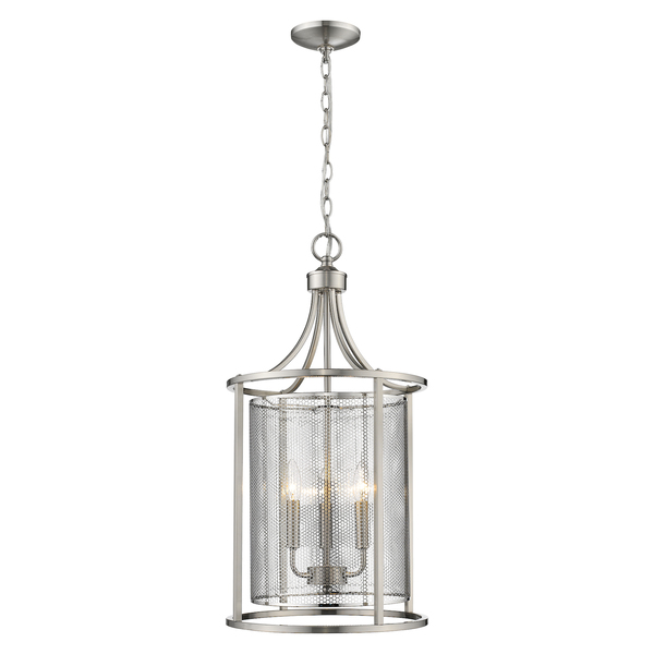 Eglo 3X60W Pendant W/ Brushed Nickel Finish And Metal Cage Shade 202806A